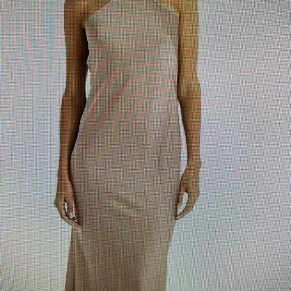 Draped twist halter tie back gown